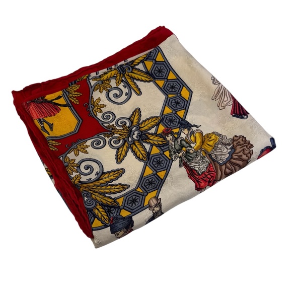 Vintage Hermes "Joies d'Hiver" (Winter Joys) Silk scarf 90, by Joachim Metz 1992 - Picture 3 of 7